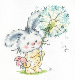 Borduurpakket Bunny and dandelion - Chudo Igla (Magic Needle)    ci-019-006