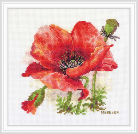 Borduurpakket Red Poppy - Merejka    mer-k187