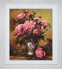 Borduurpakket Vase of Peonies - Luca-S    ls-b543