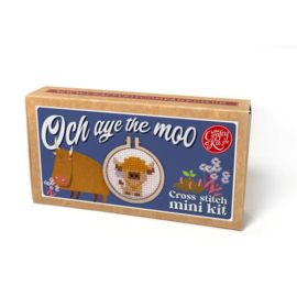 Borduurpakket Matchbox Och aye the Moo! (Highland Cow) - ckc-mb-020
