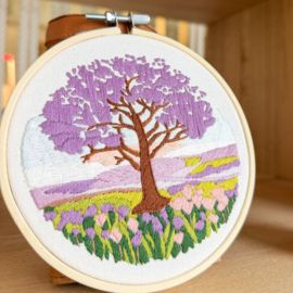Vrij borduren pakket Jacaranda on the Plain - Milpoint     mil-e1-005k