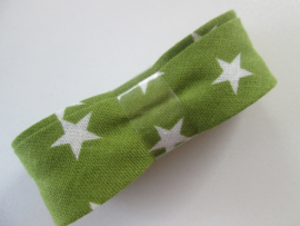 Bosje Biaisband met sterren 20 mm / groen met wit