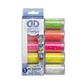 Diamond Dotz Dotz in Cilinders 5x 12 gr - Neon - Needleart World    nw-dda-012