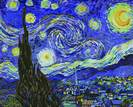 Voorbedrukt borduurpakket Starry Night (apres Van Gogh) - Needleart World    nw-nc650-040