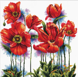 Voorbedrukt borduurpakket Lovely Poppies - Needleart World    nw-nc640-069