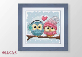 Borduurpakket Two Cute Owls - Luca-S   ls-b1400