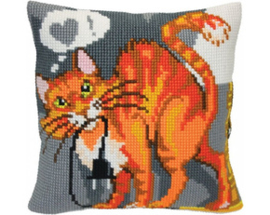 Kussen borduurpakket Sly Cat - Collection d'Art   cda-5406