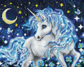 Diamond Squares Moonlight Unicorn   nw-dq11-001