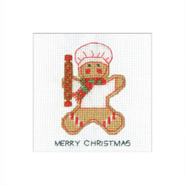 Borduurpakket Gingerbread Card - Baker Boy - Heritage Crafts    hc-1788a