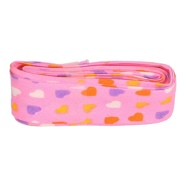 Bosje biaisband met hartjes 20 mm / licht roze met hartjes