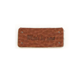 Leren label / Made by Oma / 3,5 cm bij 1,5 cm