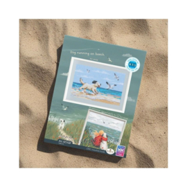 Borduurpakket Dog Running on Beach - RTO     rto-m01108