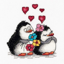 Borduurpakket Penguins in Love - PANNA    pan-08-0287