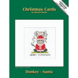 Borduurpakket Donkey Card - Santa - Heritage Crafts    hc-1919a