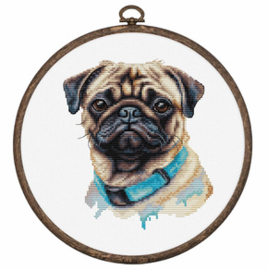 Borduurpakket Mops Pug - Luca-S    ls-bc230