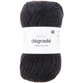 Rico Design | Socks Dégradé (4-draads) | 100g - 400m - 008 - Zwart