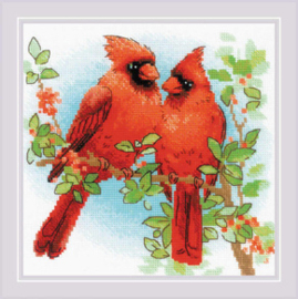 Borduurpakket Red Cardinals - RIOLIS   ri-2096