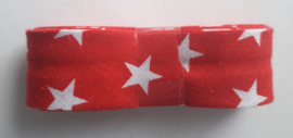 Bosje Biaisband met sterren 20 mm / rood met wit