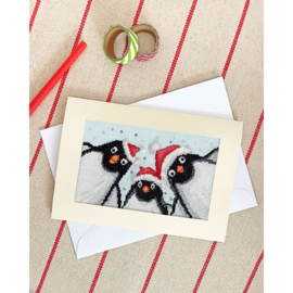 Borduurpakket Julie Oldham - Penguin Selfie - Bothy Threads     bt-xmas89
