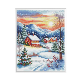 Borduurpakket Snowy Village - Collection d'Art     cda-bc8143