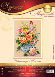 Borduurpakket Tea roses - Chudo Igla (Magic Needle)    ci-100-021