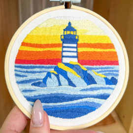 Vrij borduren pakket Lighthouse at Dusk - Milpoint    mil-e1-024k