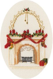 Borduurpakket Christmas Card - Fireplace - Bothy Threads     bt-dwcdx09