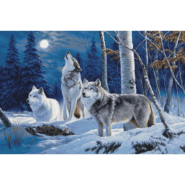 Borduurpakket The Howl of Wolves and the Winter Moon - Luca-S     ls-b727