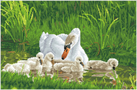 Diamond Dotz Mother Swan & Signets - Needleart World  nw-dd12-058