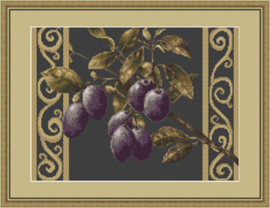 Borduurpakket Branch with prunes - Luca-S    ls-b279
