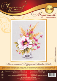 Borduurpakket Poppy and Maiden Pinks - Chudo Igla    ci-100-015