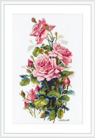 Borduurpakket Pink Roses - Merejka    mer-k155