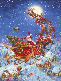 Borduurpakket The Reindeers on its Way! - Leti Stitch    leti-0958