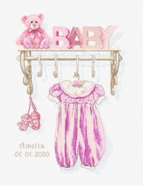 Borduurpakket Baby Girl Birth - Luca-S    ls-b1175
