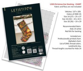 Borduurpatroon Christmas Eve Stocking - Leti Stitch     leti-l520