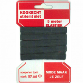 Rode Kaart Elastiek Directoire zwart / 10mm / 5 meter per kaartje