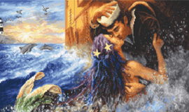 Borduurpakket Mermaid Kiss - Leti Stitch    leti-0940