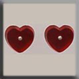 Glass Treasures Petite Flat Heart-Matte Ruby - Mill Hill mh-12239