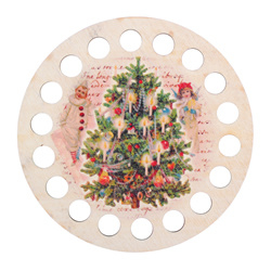 Garenhouder multiplex - Rond opdruk Kerst - RTO    rto-dz31016