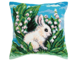 Kussen borduurpakket White Rabbit - Collection d'Art   cda-5460