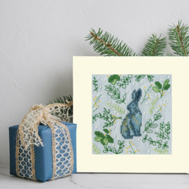 Borduurpakket Jade Mosinski Christmas Cards - Scandi Hare - Bothy Thread    bt-xmas61
