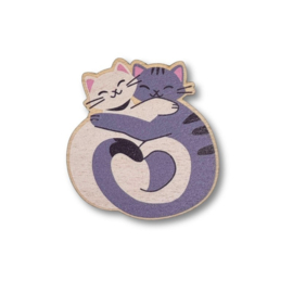 Wooden Needle Minder Cat - Besties - The Crafty Kit Company - ckc-nm-016