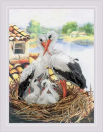 Borduurpakket Stork Family - RIOLIS   ri-pt0088