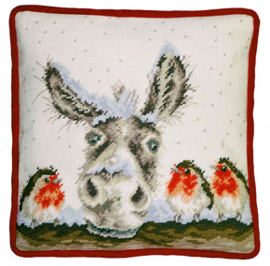 Petit Point borduurpakket Hannah Dale - Christmas Donkey Tapestry - Bothy Threads bt-thd39