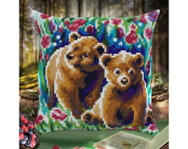 Kussen uittel borduurpakket Bear Cubs - Collection d'Art    cda-5478cc