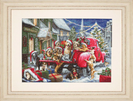 Borduurpakket Puppies Christmas - Luca-S    ls-b2414