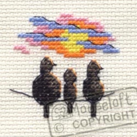 Borduurpakket Sunset Birds - Mouseloft    ml-004-l07