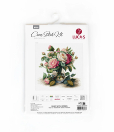 Borduurpakket Vase with Roses - Luca-S    ls-b7026