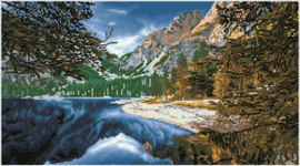 Simply Dotz Braies Lake, Dolomites, Italy - Needleart World   nw-sd10-402