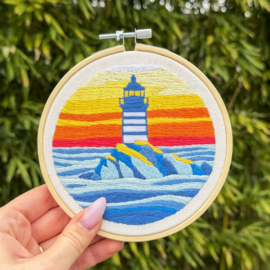 Vrij borduren pakket Lighthouse at Dusk - Milpoint    mil-e1-024k